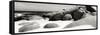 Awesome South Africa Collection Panoramic - Boulders on Beach B&W-Philippe Hugonnard-Framed Stretched Canvas