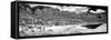 Awesome South Africa Collection Panoramic - Camps Bay Cape Town B&W-Philippe Hugonnard-Framed Stretched Canvas