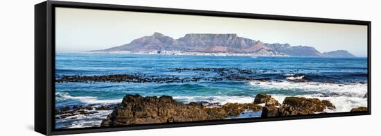 Awesome South Africa Collection Panoramic - Cape Town seen from Robben Island-Philippe Hugonnard-Framed Stretched Canvas