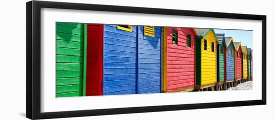 Awesome South Africa Collection Panoramic - Colorful Beach Huts Cape Town III-Philippe Hugonnard-Framed Photographic Print