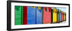 Awesome South Africa Collection Panoramic - Colorful Beach Huts Cape Town III-Philippe Hugonnard-Framed Photographic Print