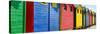 Awesome South Africa Collection Panoramic - Colorful Beach Huts Cape Town III-Philippe Hugonnard-Stretched Canvas