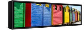 Awesome South Africa Collection Panoramic - Colorful Beach Huts Cape Town III-Philippe Hugonnard-Framed Stretched Canvas