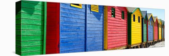 Awesome South Africa Collection Panoramic - Colorful Beach Huts Cape Town III-Philippe Hugonnard-Stretched Canvas
