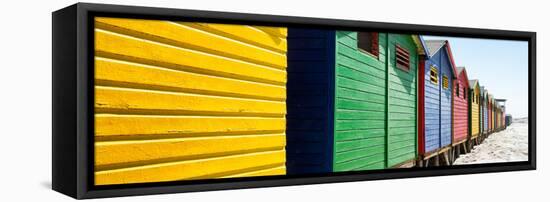 Awesome South Africa Collection Panoramic - Colorful Beach Huts Cape Town IV-Philippe Hugonnard-Framed Stretched Canvas