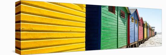 Awesome South Africa Collection Panoramic - Colorful Beach Huts Cape Town IV-Philippe Hugonnard-Stretched Canvas