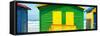 Awesome South Africa Collection Panoramic - Colorful Beach Huts - Green & Yellow-Philippe Hugonnard-Framed Stretched Canvas