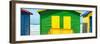 Awesome South Africa Collection Panoramic - Colorful Beach Huts - Green & Yellow-Philippe Hugonnard-Framed Photographic Print