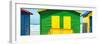 Awesome South Africa Collection Panoramic - Colorful Beach Huts - Green & Yellow-Philippe Hugonnard-Framed Photographic Print