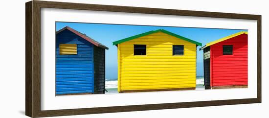 Awesome South Africa Collection Panoramic - Colorful Beach Huts III-Philippe Hugonnard-Framed Photographic Print