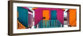 Awesome South Africa Collection Panoramic - Colorful Beach Huts "Seven" Pink-Philippe Hugonnard-Framed Photographic Print