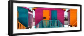 Awesome South Africa Collection Panoramic - Colorful Beach Huts "Seven" Pink-Philippe Hugonnard-Framed Photographic Print