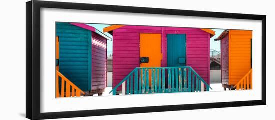 Awesome South Africa Collection Panoramic - Colorful Beach Huts "Seven" Pink-Philippe Hugonnard-Framed Photographic Print