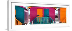 Awesome South Africa Collection Panoramic - Colorful Beach Huts "Seven" Pink-Philippe Hugonnard-Framed Photographic Print