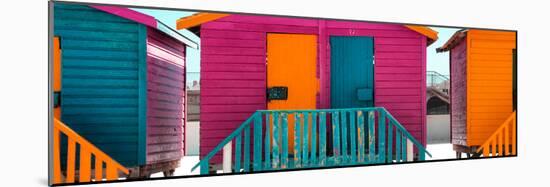 Awesome South Africa Collection Panoramic - Colorful Beach Huts "Seven" Pink-Philippe Hugonnard-Mounted Photographic Print