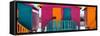 Awesome South Africa Collection Panoramic - Colorful Beach Huts "Seven" Pink-Philippe Hugonnard-Framed Stretched Canvas