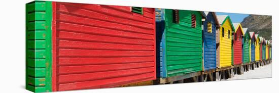 Awesome South Africa Collection Panoramic - Colorful Beach Huts-Philippe Hugonnard-Stretched Canvas