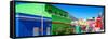 Awesome South Africa Collection Panoramic - Colorful Houses in Bo Kaap - Cape Town III-Philippe Hugonnard-Framed Stretched Canvas