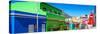 Awesome South Africa Collection Panoramic - Colorful Houses in Bo Kaap - Cape Town III-Philippe Hugonnard-Stretched Canvas