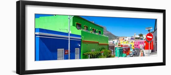 Awesome South Africa Collection Panoramic - Colorful Houses in Bo Kaap - Cape Town III-Philippe Hugonnard-Framed Photographic Print