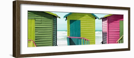 Awesome South Africa Collection Panoramic - Colorful Huts on the Beach III-Philippe Hugonnard-Framed Photographic Print