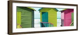 Awesome South Africa Collection Panoramic - Colorful Huts on the Beach III-Philippe Hugonnard-Framed Photographic Print