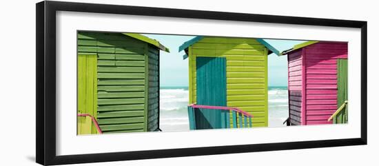 Awesome South Africa Collection Panoramic - Colorful Huts on the Beach III-Philippe Hugonnard-Framed Photographic Print