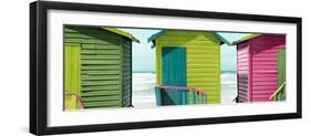 Awesome South Africa Collection Panoramic - Colorful Huts on the Beach III-Philippe Hugonnard-Framed Photographic Print