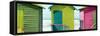 Awesome South Africa Collection Panoramic - Colorful Huts on the Beach III-Philippe Hugonnard-Framed Stretched Canvas