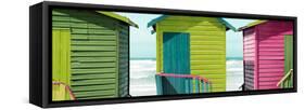 Awesome South Africa Collection Panoramic - Colorful Huts on the Beach III-Philippe Hugonnard-Framed Stretched Canvas