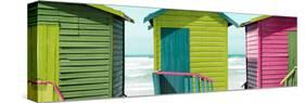 Awesome South Africa Collection Panoramic - Colorful Huts on the Beach III-Philippe Hugonnard-Stretched Canvas