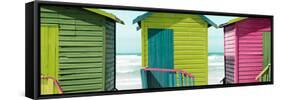 Awesome South Africa Collection Panoramic - Colorful Huts on the Beach III-Philippe Hugonnard-Framed Stretched Canvas