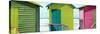 Awesome South Africa Collection Panoramic - Colorful Huts on the Beach III-Philippe Hugonnard-Stretched Canvas