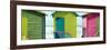 Awesome South Africa Collection Panoramic - Colorful Huts on the Beach III-Philippe Hugonnard-Framed Photographic Print