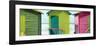 Awesome South Africa Collection Panoramic - Colorful Huts on the Beach III-Philippe Hugonnard-Framed Photographic Print
