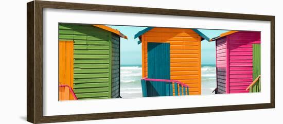 Awesome South Africa Collection Panoramic - Colorful Huts on the Beach IV-Philippe Hugonnard-Framed Photographic Print