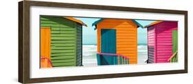 Awesome South Africa Collection Panoramic - Colorful Huts on the Beach IV-Philippe Hugonnard-Framed Photographic Print