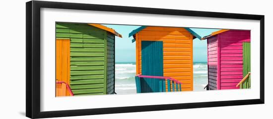 Awesome South Africa Collection Panoramic - Colorful Huts on the Beach IV-Philippe Hugonnard-Framed Photographic Print