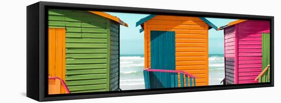Awesome South Africa Collection Panoramic - Colorful Huts on the Beach IV-Philippe Hugonnard-Framed Stretched Canvas