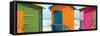 Awesome South Africa Collection Panoramic - Colorful Huts on the Beach IV-Philippe Hugonnard-Framed Stretched Canvas