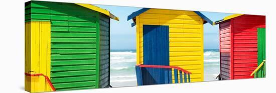 Awesome South Africa Collection Panoramic - Colorful Huts on the Beach-Philippe Hugonnard-Stretched Canvas