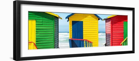 Awesome South Africa Collection Panoramic - Colorful Huts on the Beach-Philippe Hugonnard-Framed Photographic Print