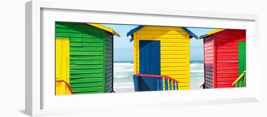 Awesome South Africa Collection Panoramic - Colorful Huts on the Beach-Philippe Hugonnard-Framed Photographic Print