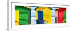 Awesome South Africa Collection Panoramic - Colorful Huts on the Beach-Philippe Hugonnard-Framed Photographic Print