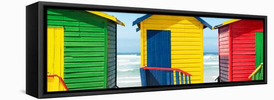 Awesome South Africa Collection Panoramic - Colorful Huts on the Beach-Philippe Hugonnard-Framed Stretched Canvas