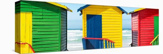 Awesome South Africa Collection Panoramic - Colorful Huts on the Beach-Philippe Hugonnard-Stretched Canvas