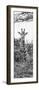 Awesome South Africa Collection Panoramic - Curious Giraffe II B&W-Philippe Hugonnard-Framed Photographic Print