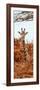 Awesome South Africa Collection Panoramic - Curious Giraffe with Red Savanna II-Philippe Hugonnard-Framed Photographic Print