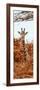 Awesome South Africa Collection Panoramic - Curious Giraffe with Red Savanna II-Philippe Hugonnard-Framed Photographic Print