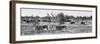 Awesome South Africa Collection Panoramic - Herd of Burchell's Zebras II B&W-Philippe Hugonnard-Framed Photographic Print